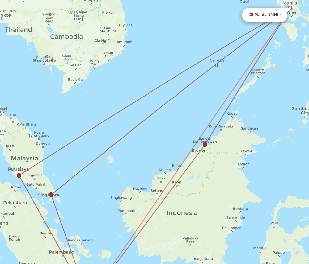 CGK to MNL flights and routes map