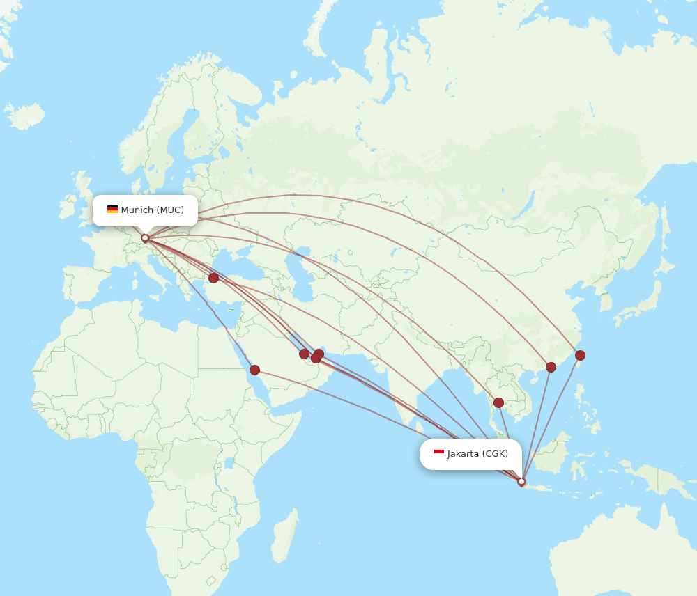 CGK-MUC flight routes