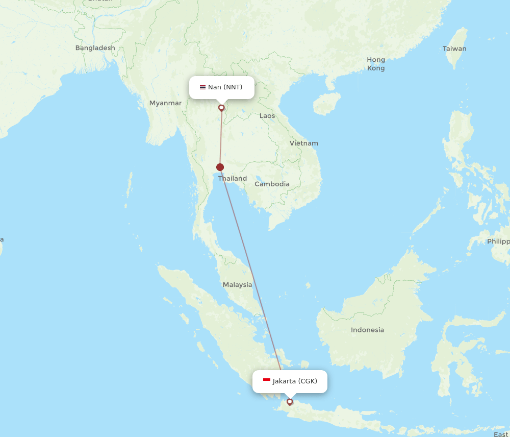 CGK-NNT flight routes