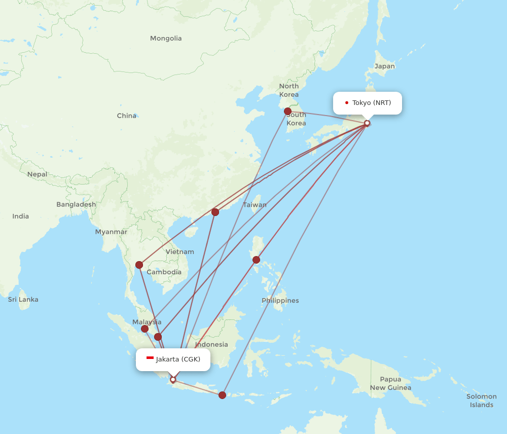 CGK-NRT flight routes