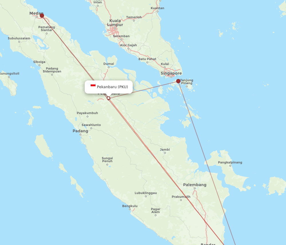 CGK to PKU flights and routes map