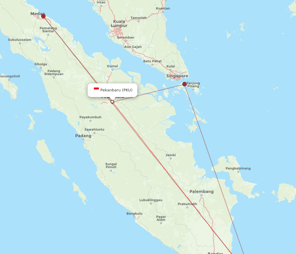 CGK to PKU flights and routes map