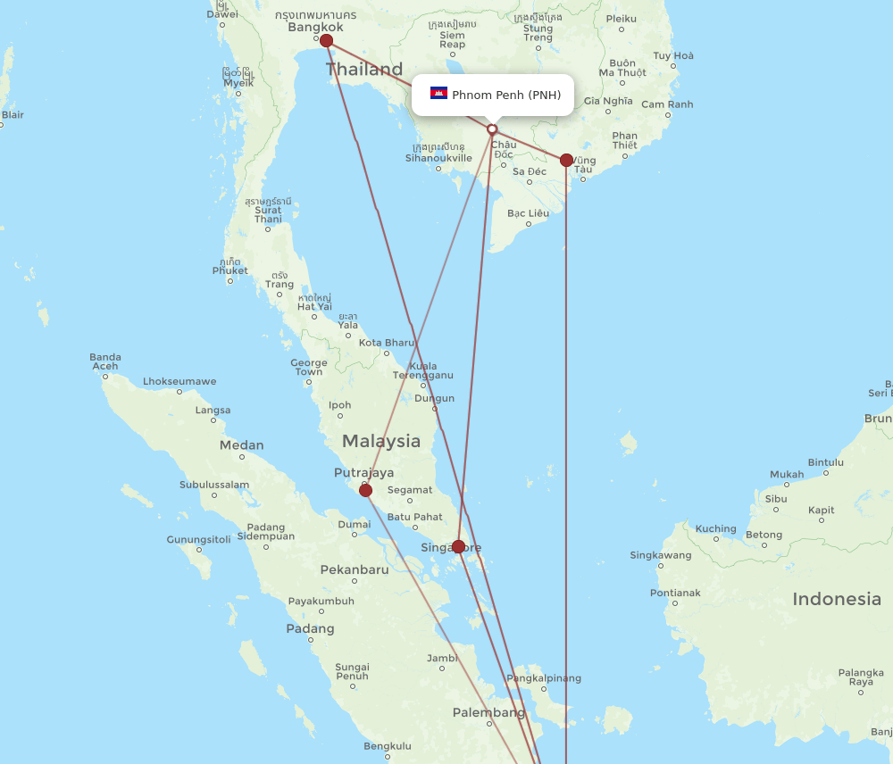 CGK to PNH flights and routes map