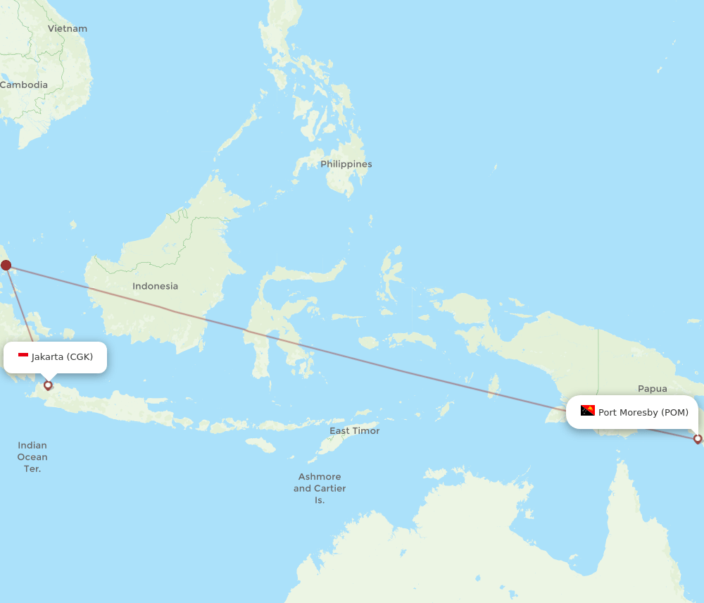CGK-POM flight routes