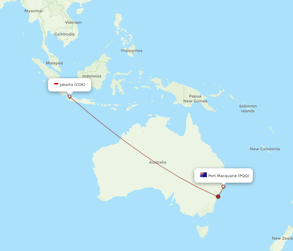 CGK-PQQ flight routes