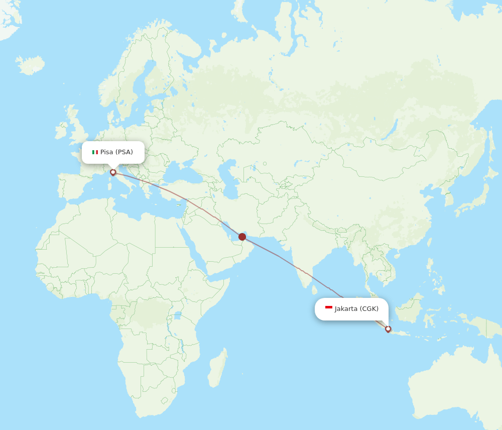 CGK-PSA flight routes