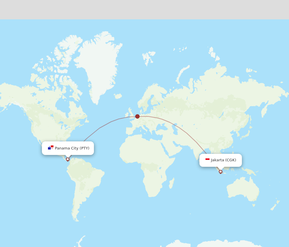 CGK to PTY flights and routes map