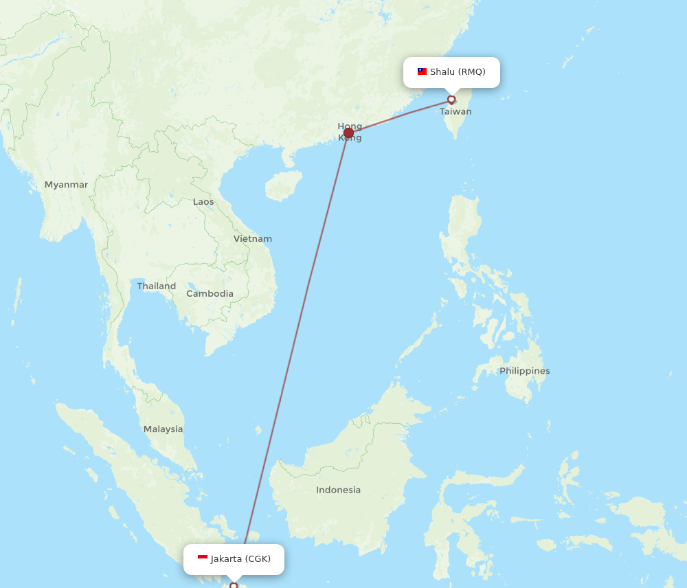 CGK-RMQ flight routes