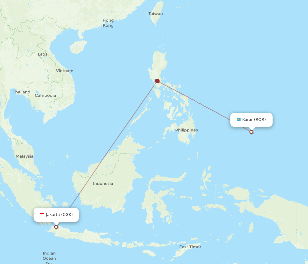 CGK-ROR flight routes