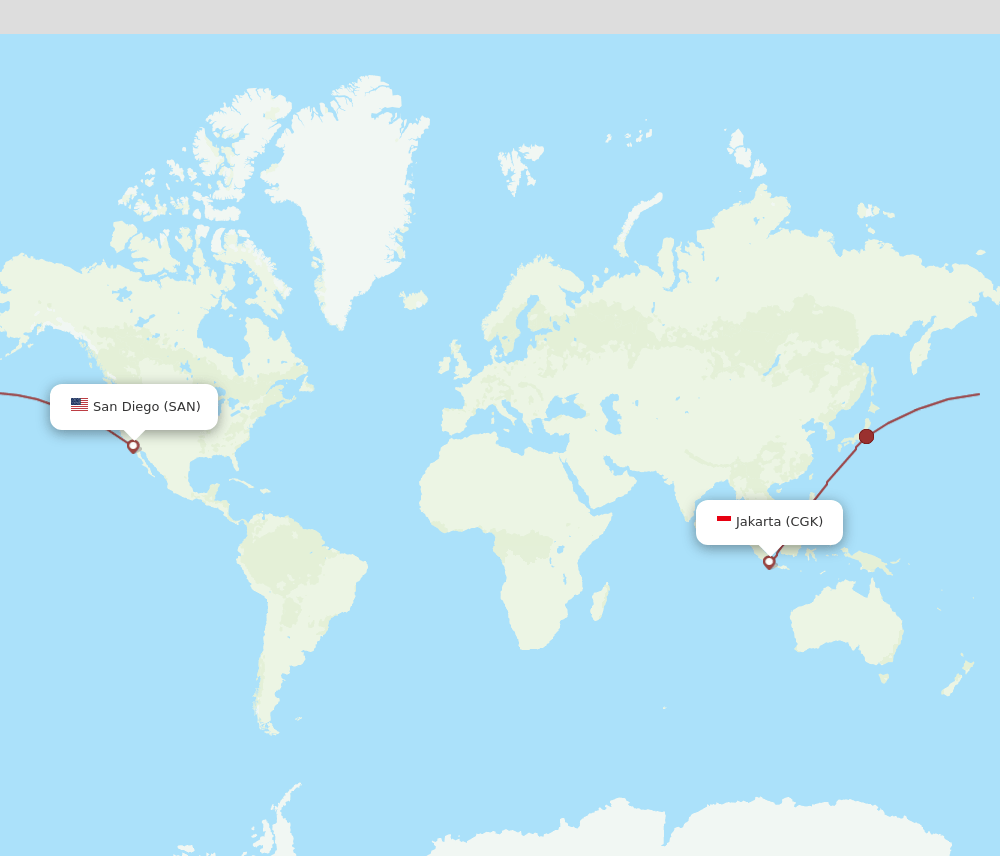 CGK-SAN flight routes