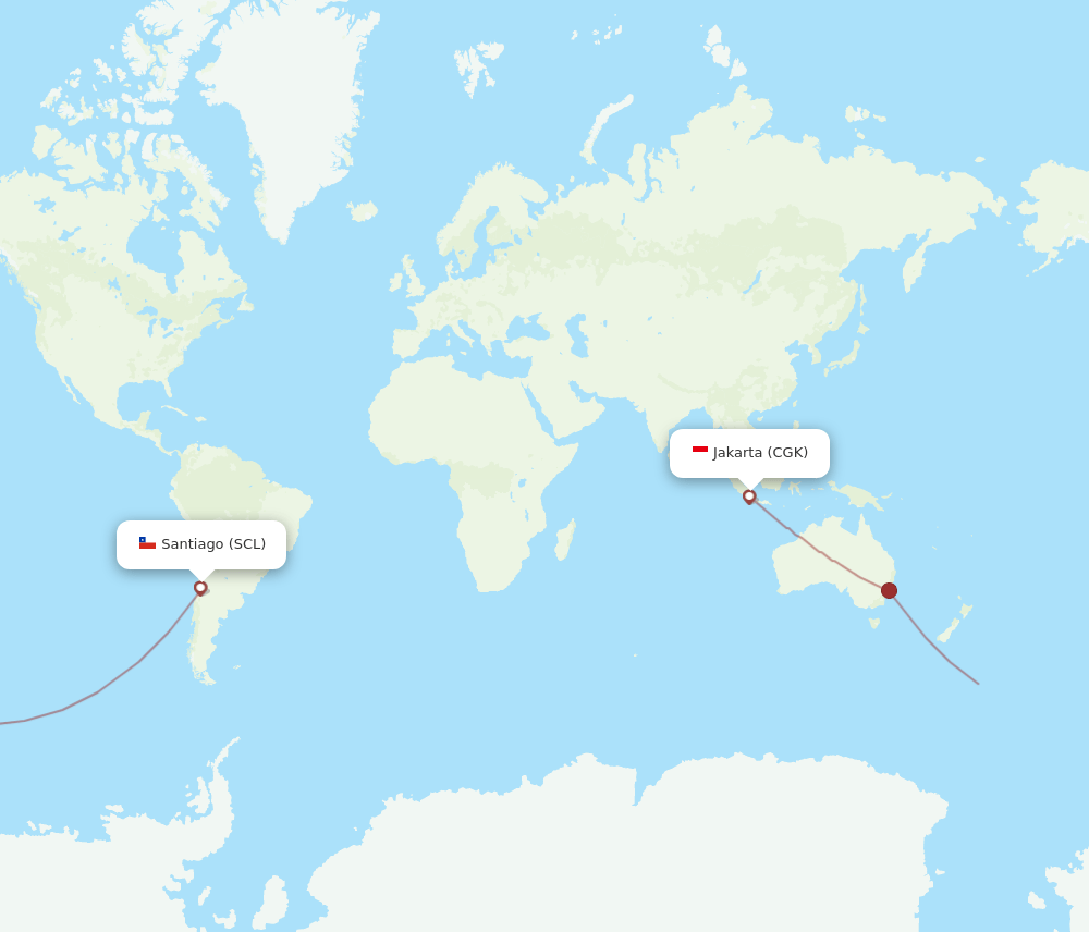 CGK to SCL flights and routes map