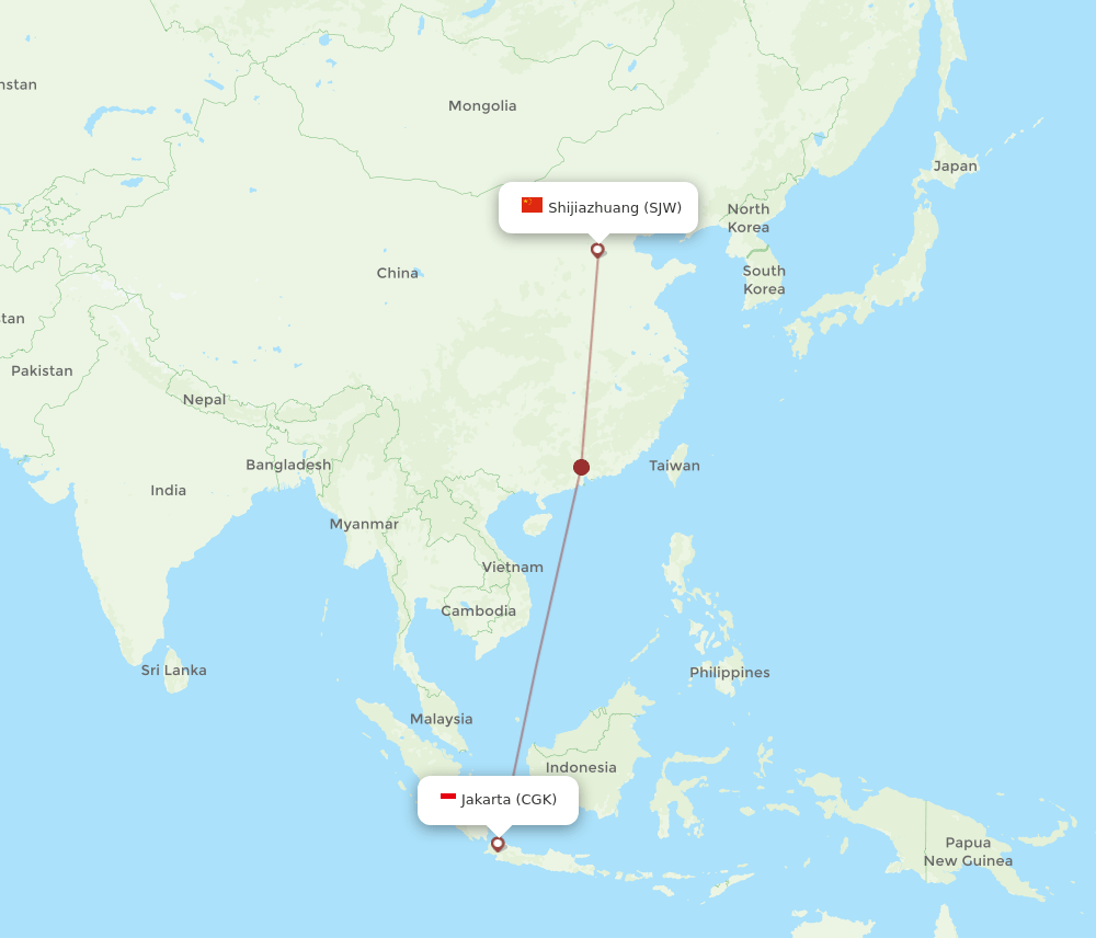 CGK-SJW flight routes