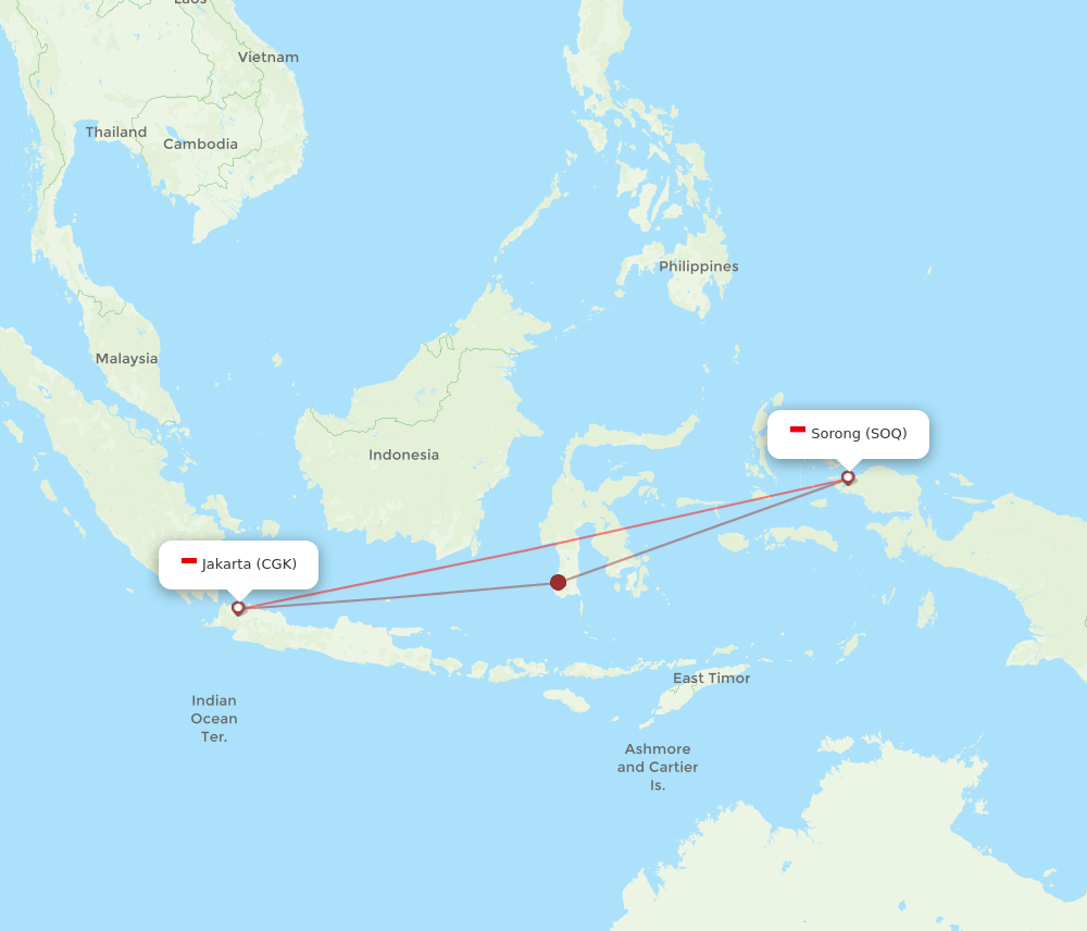 CGK-SOQ flight routes