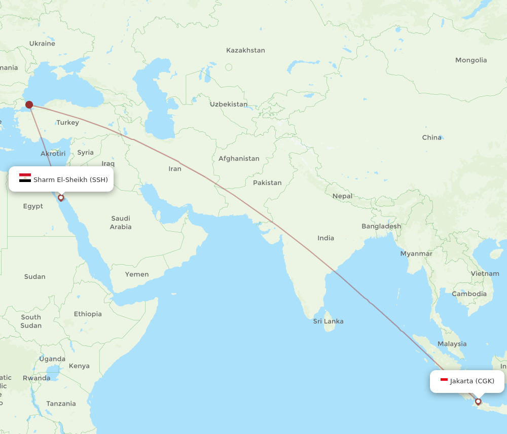 CGK-SSH flight routes