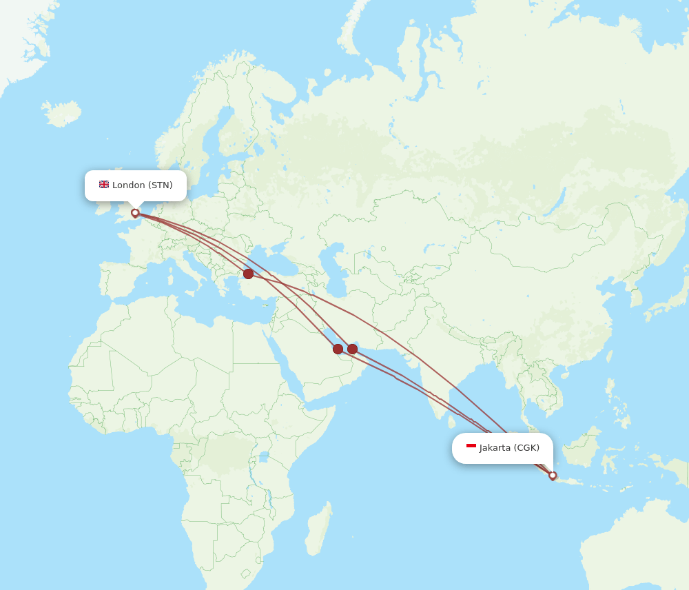 CGK-STN flight routes