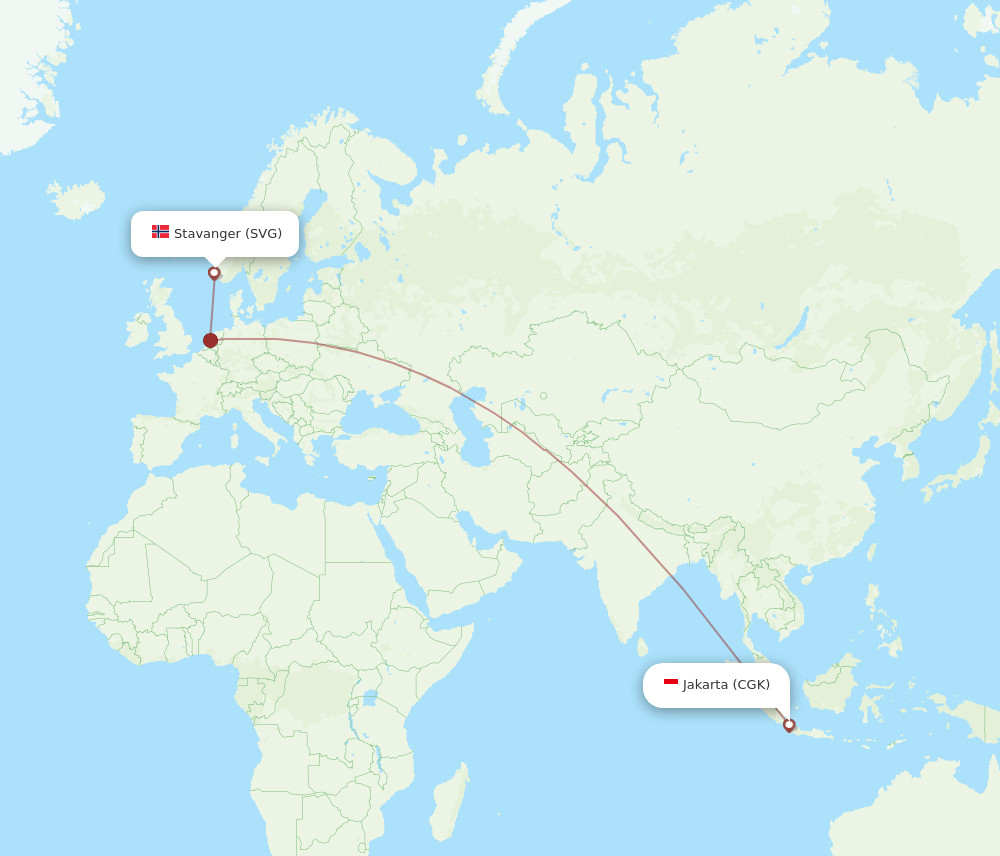 CGK-SVG flight routes