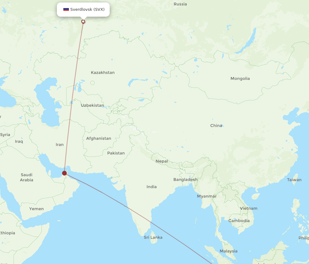 CGK-SVX flight routes