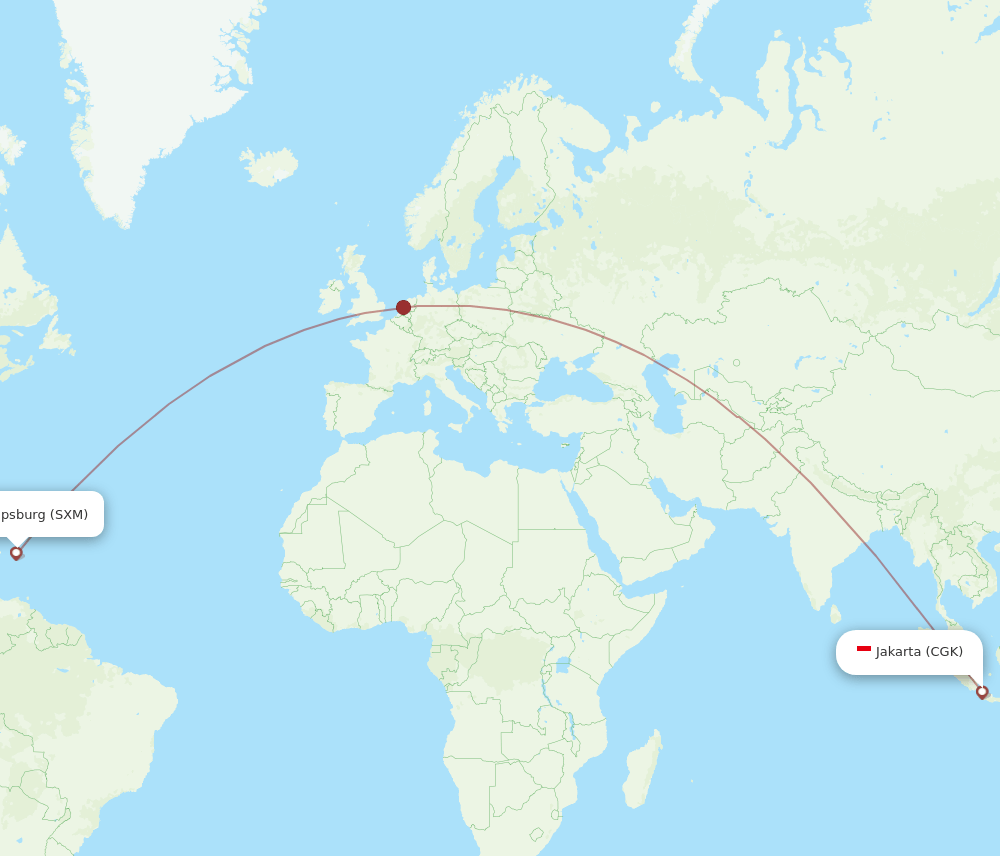 CGK to SXM flights and routes map