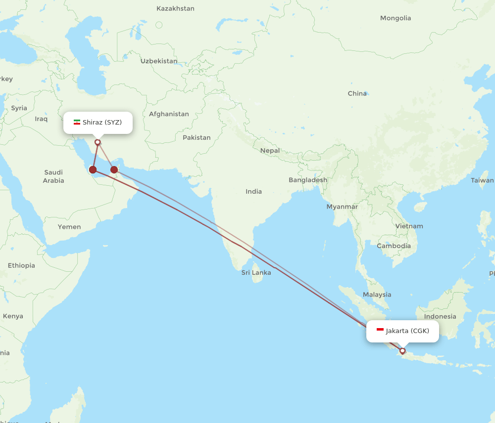 CGK-SYZ flight routes