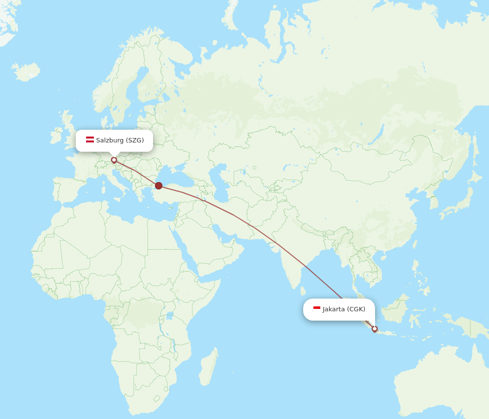 CGK-SZG flight routes