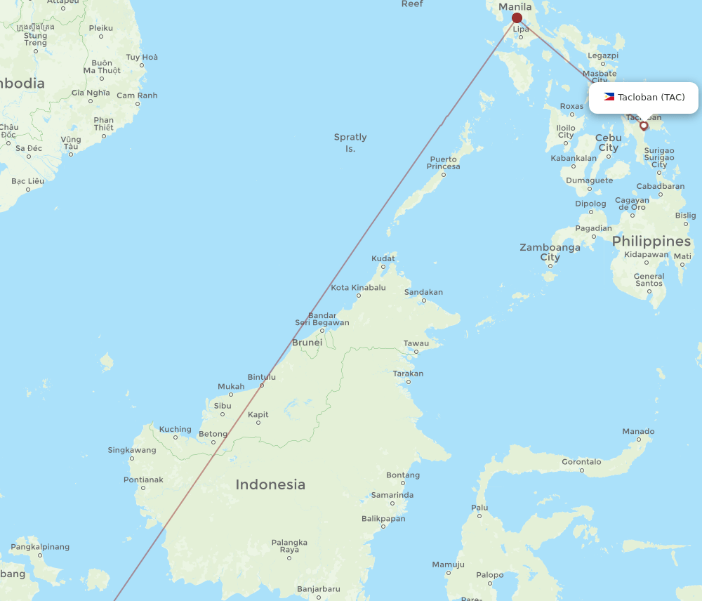 CGK-TAC flight routes