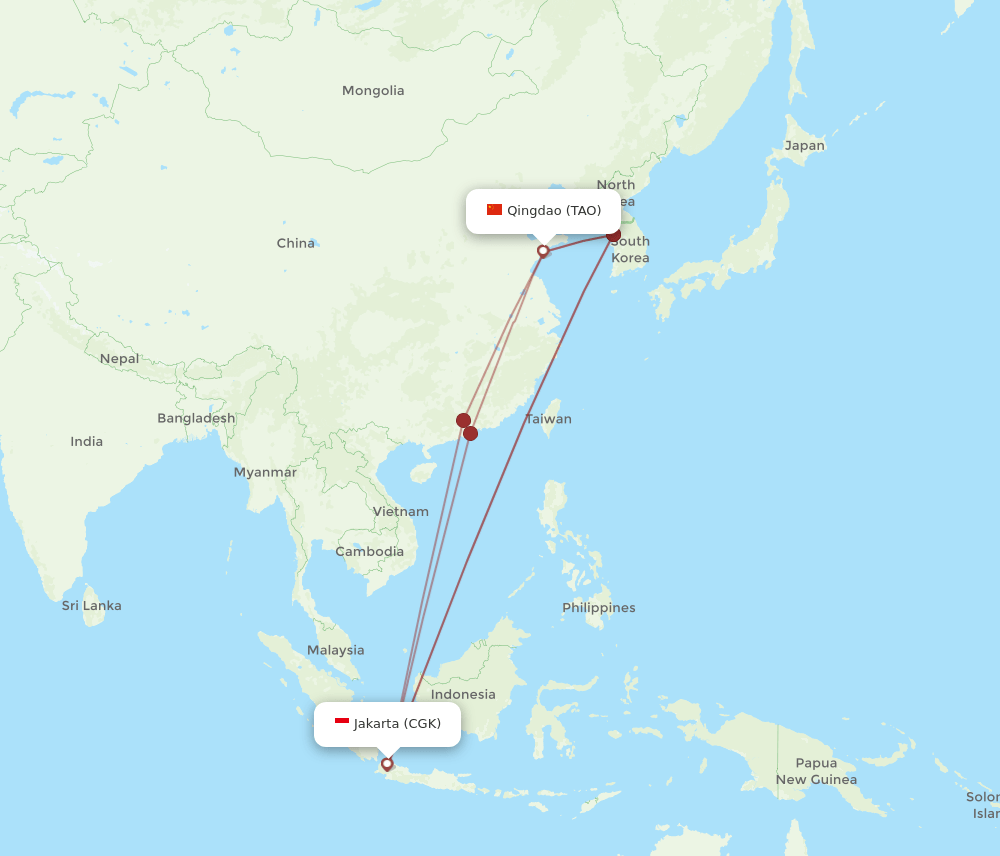 CGK-TAO flight routes