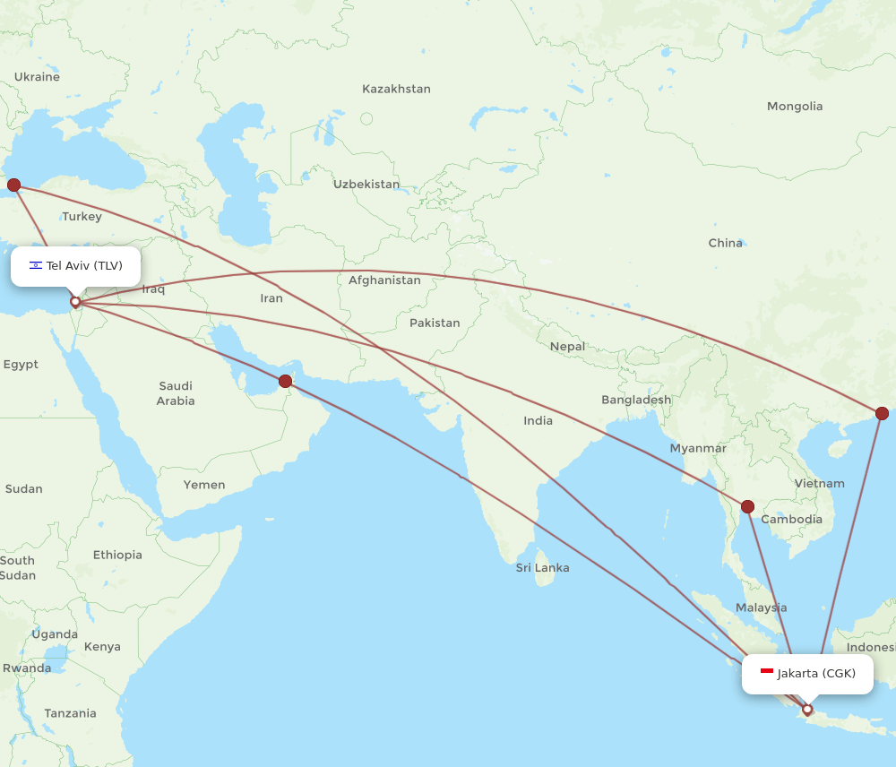 CGK-TLV flight routes