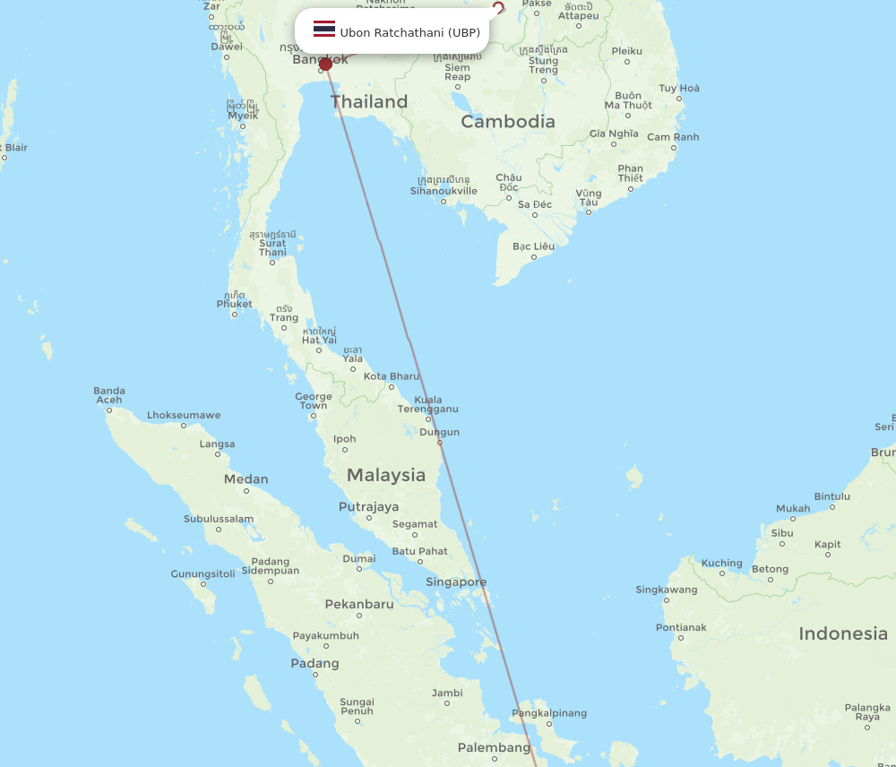 CGK to UBP flights and routes map