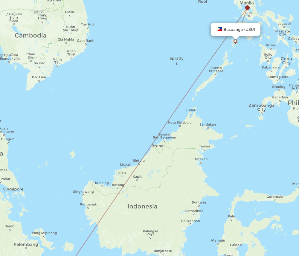 CGK-USU flight routes