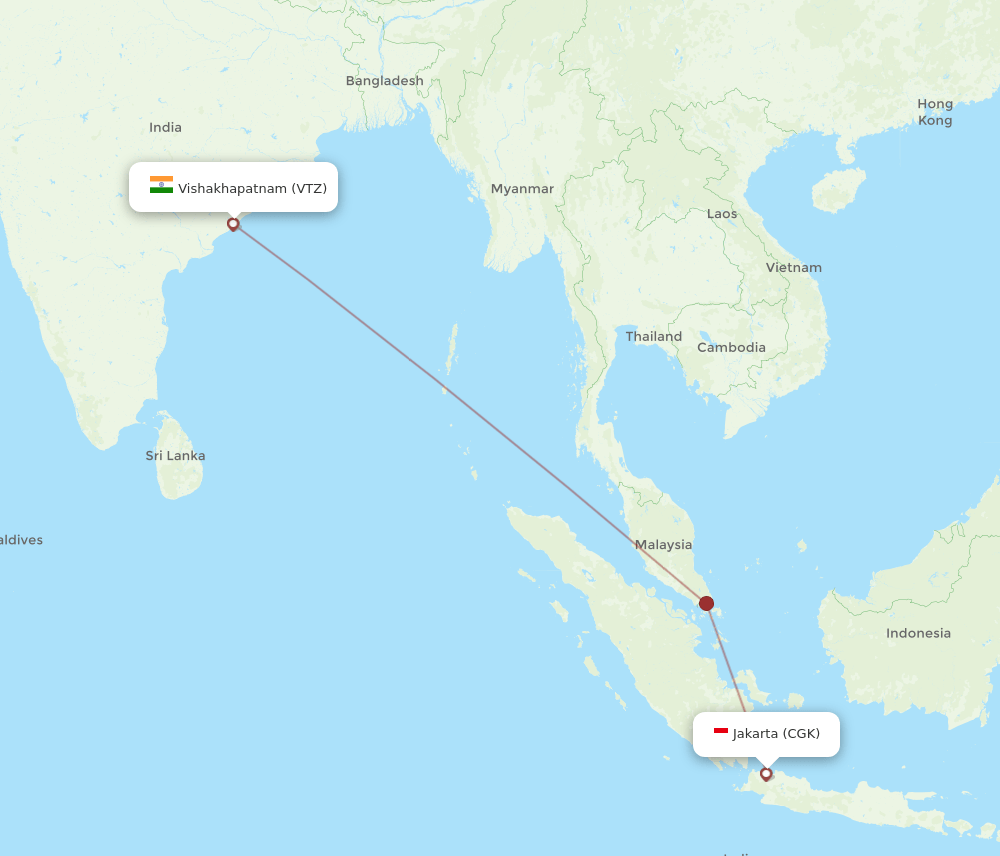 CGK-VTZ flight routes
