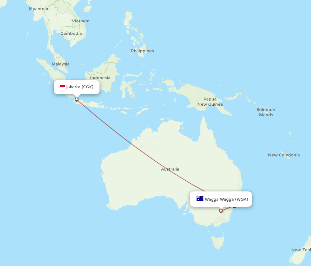 CGK-WGA flight routes