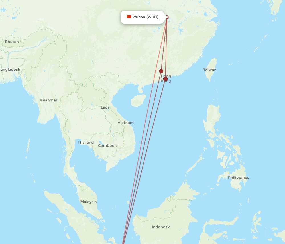 CGK-WUH flight routes
