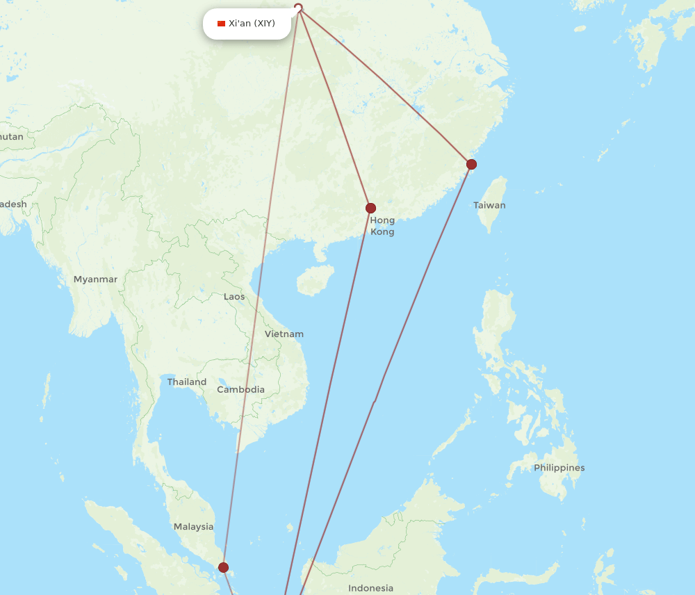 CGK-XIY flight routes