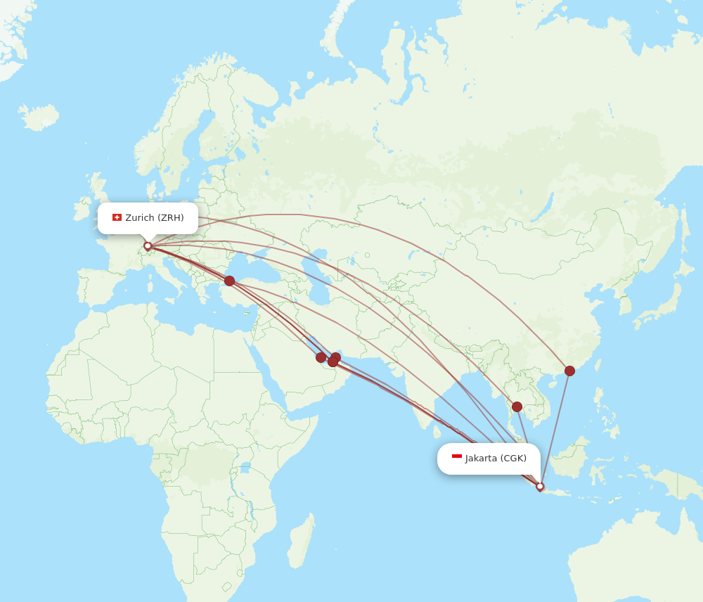 CGK-ZRH flight routes