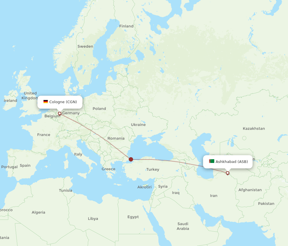CGN-ASB flight routes