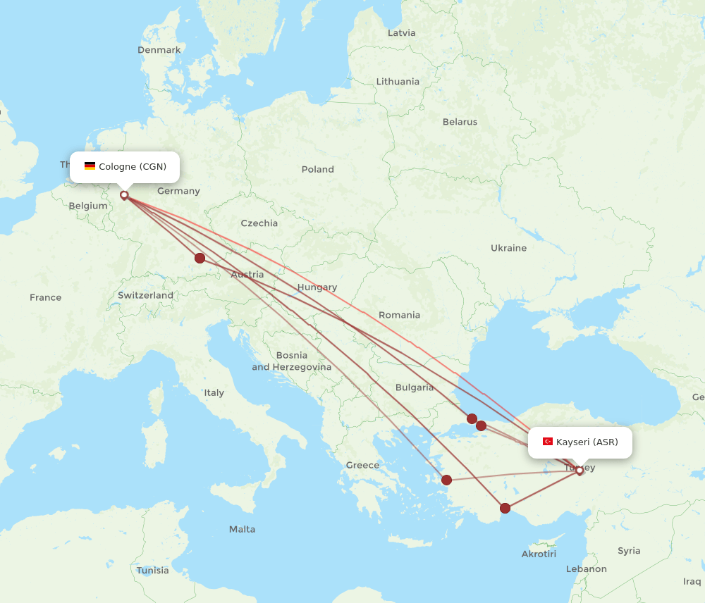 CGN-ASR flight routes