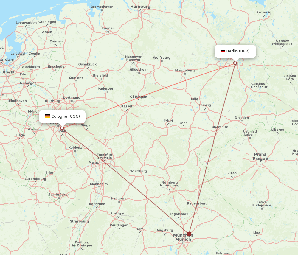 CGN-BER flight routes