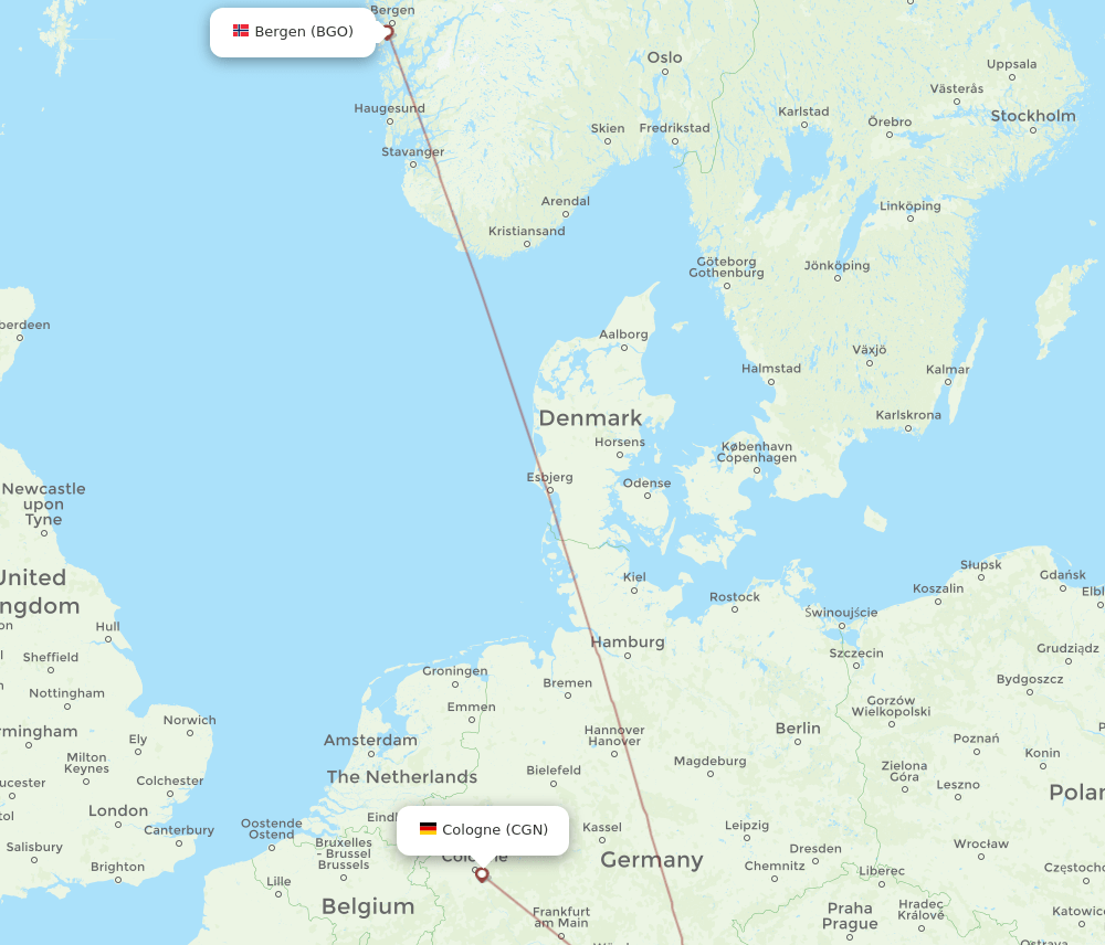 CGN-BGO flight routes