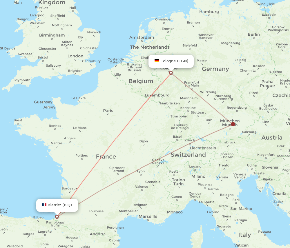 CGN-BIQ flight routes