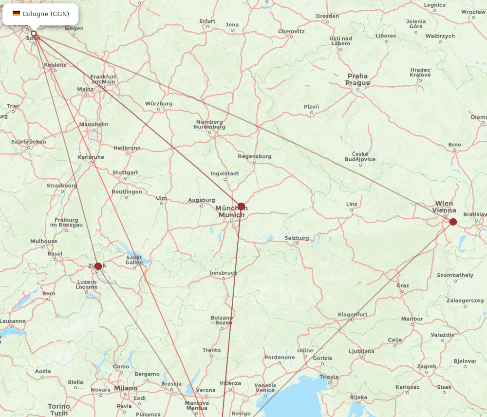 CGN-BLQ flight routes