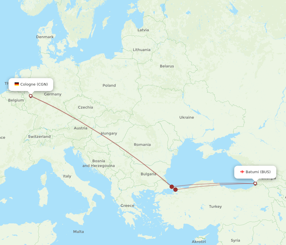 CGN-BUS flight routes