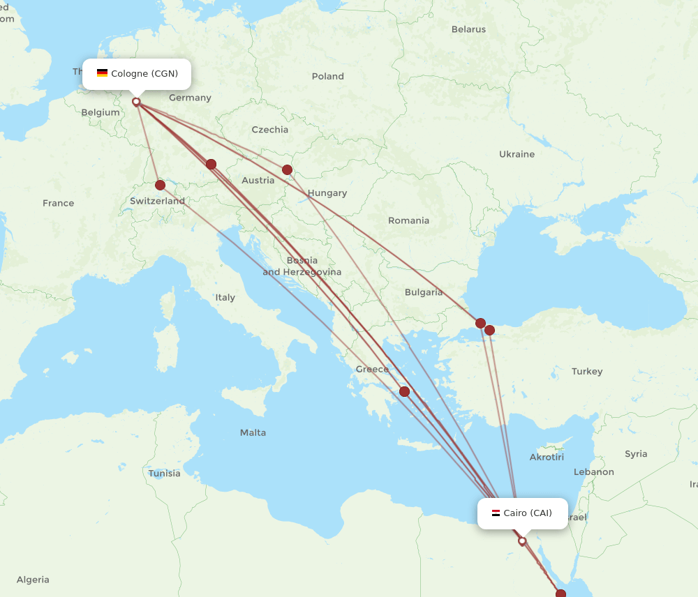 CGN-CAI flight routes