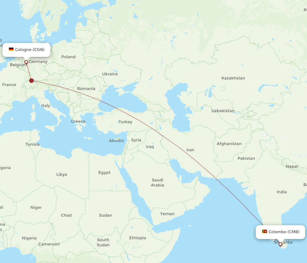 CGN-CMB flight routes