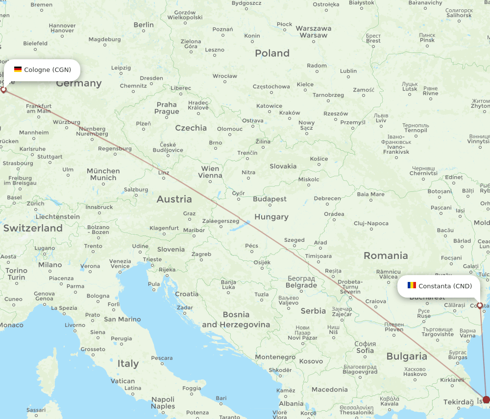 CGN-CND flight routes