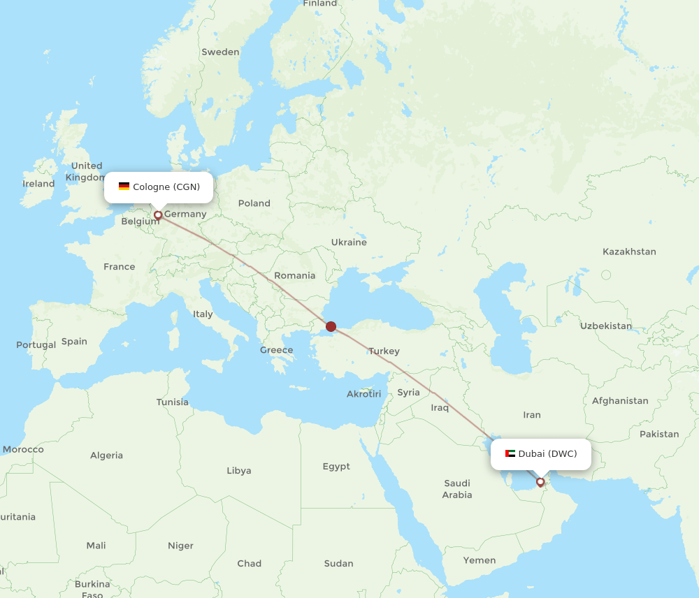 CGN-DWC flight routes