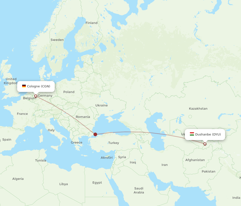 CGN-DYU flight routes