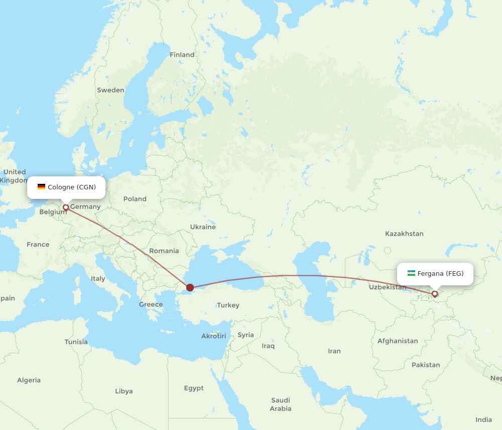 CGN-FEG flight routes