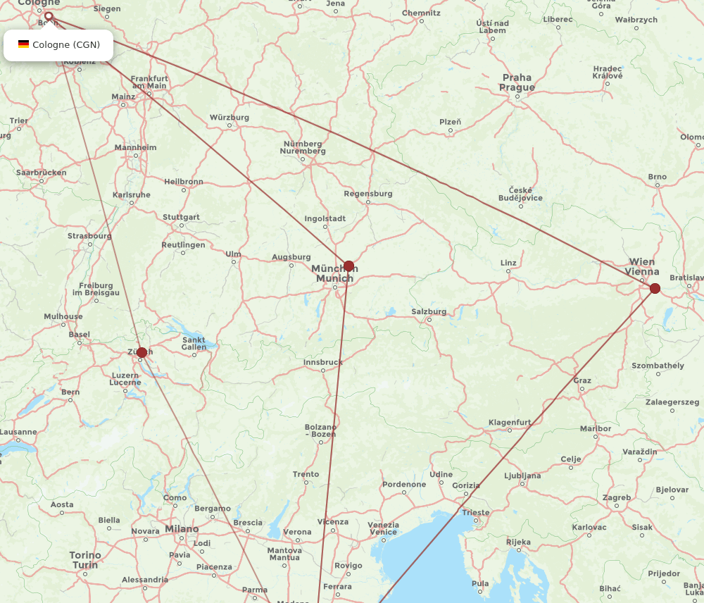 CGN-FLR flight routes