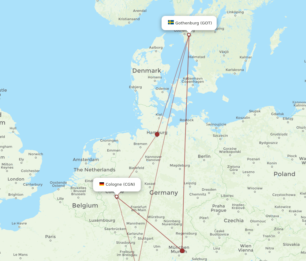 CGN-GOT flight routes