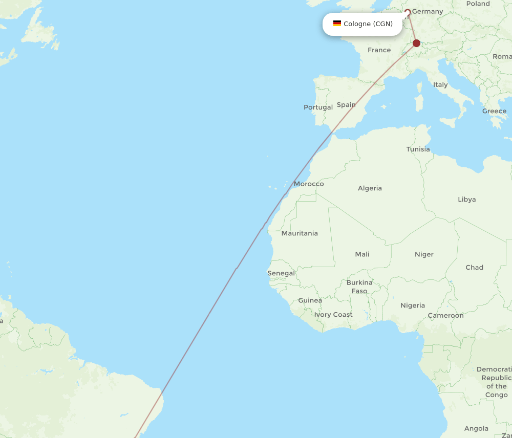 CGN-GRU flight routes